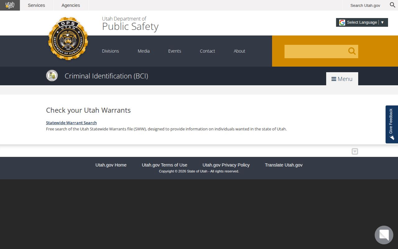 Utah statewide warrant check for Carbon County warrant questions
